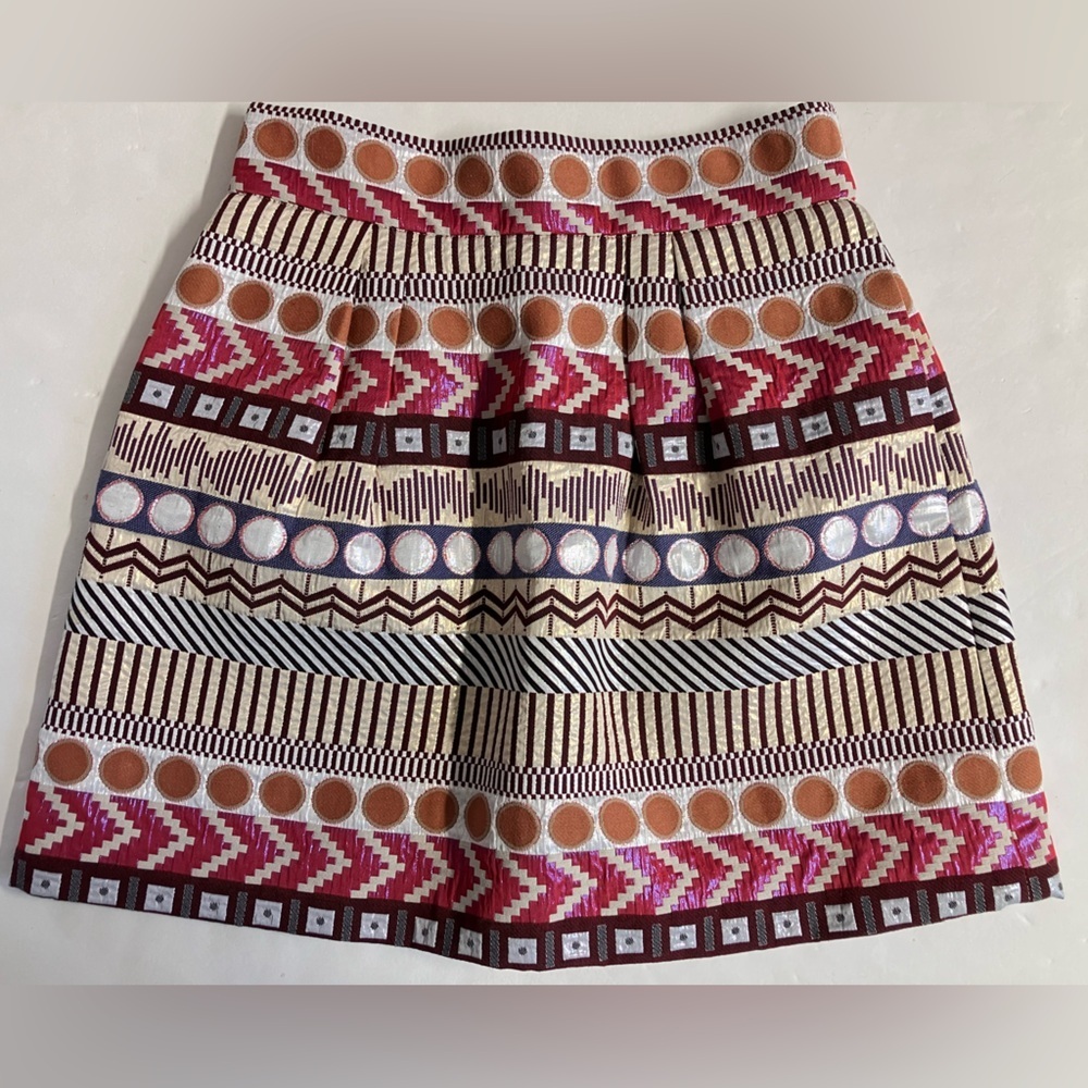 Anthropology Nomad by Morgan Carper Women’s Metallic Geo Pleated Skirt, Size 2P